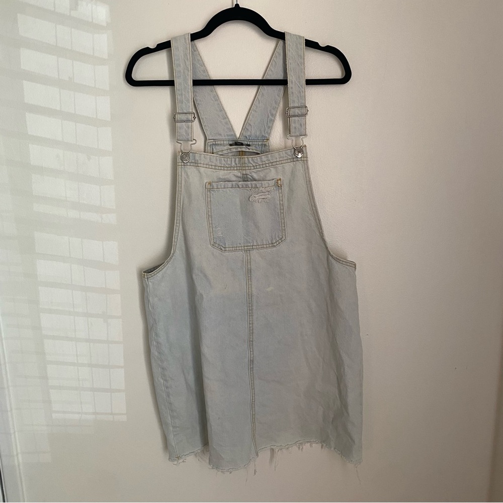 Wild Fable Light Blue Denim Overalls Mini Dress